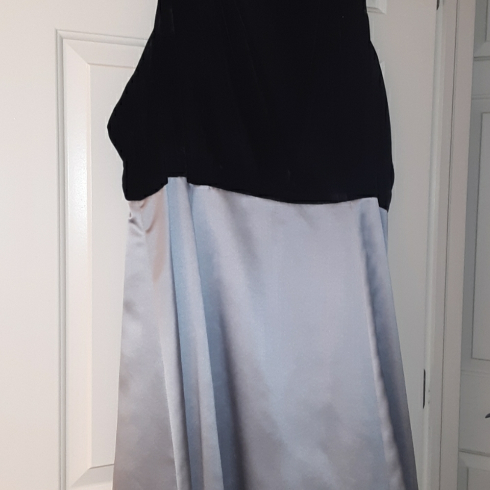 Suede and satin dress